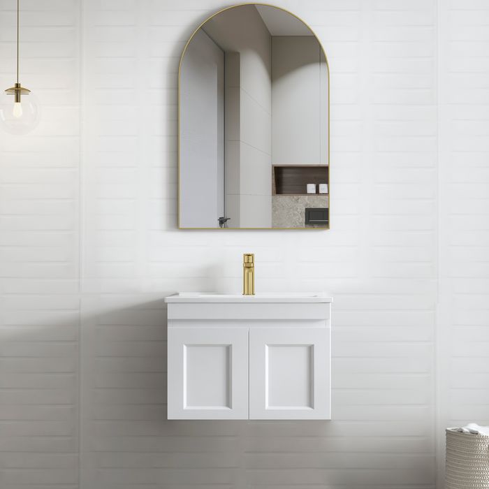 Otti Hampton Mark Ii Matte White 600mm Single Bowl Wall Hung Vanity