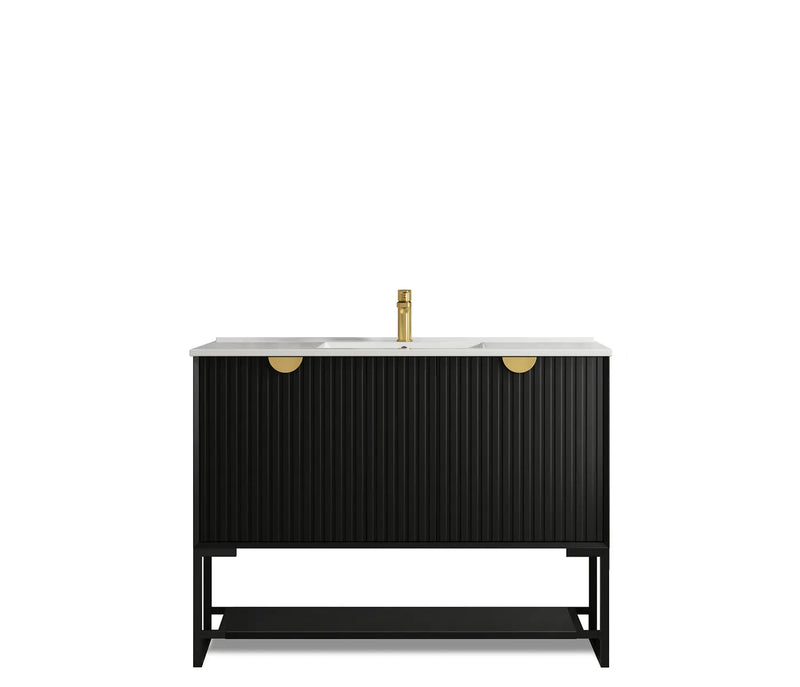 Otti Marlo Matte Black 1200mm Single Bowl Floor Standing Vanity