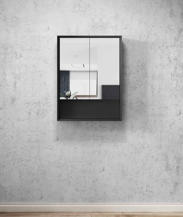 Otti Marlo Wall Hung Black Shaving Cabinet 600X800mm