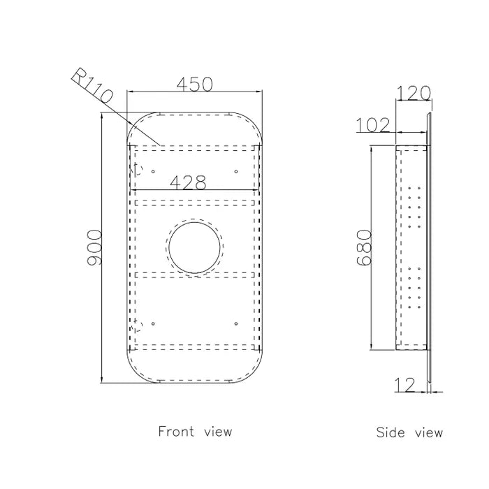 Otti Newport Matte White Shaving Cabinet 450X900mm