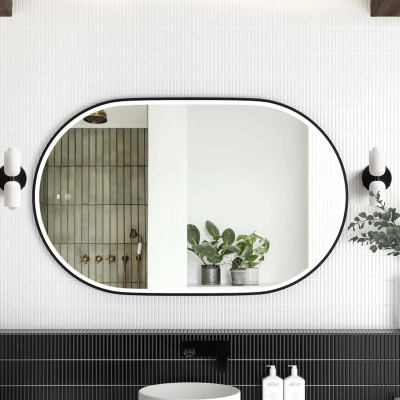 Otti Noosa Framed Led Mirror Matte Black 600X900mm