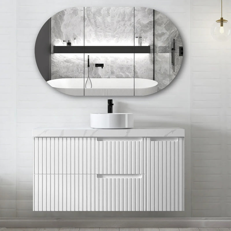 Otti Noosa Matte White 1200mm Single Bowl Wall Hung Vanity
