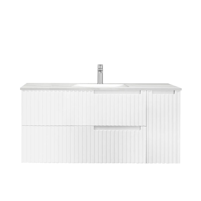 Otti Noosa Matte White 1200mm Single Bowl Wall Hung Vanity