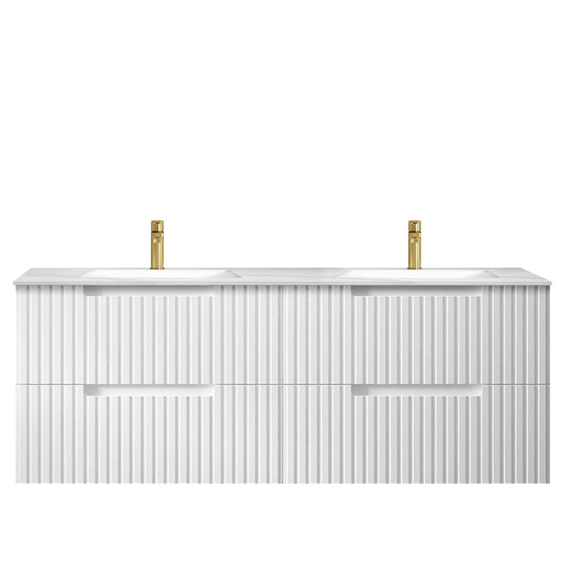 Otti Noosa Matte White 1500mm Double Bowl Wall Hung Vanity