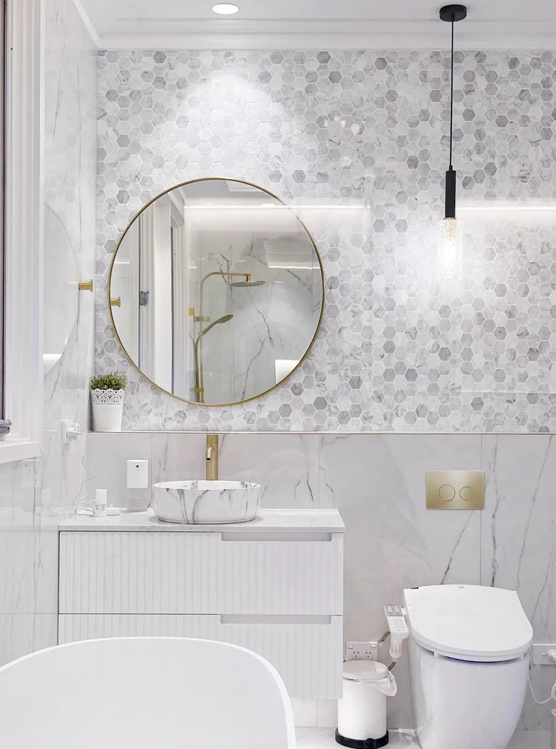 Otti Noosa Matte White 900mm Single Bowl Wall Hung Vanity