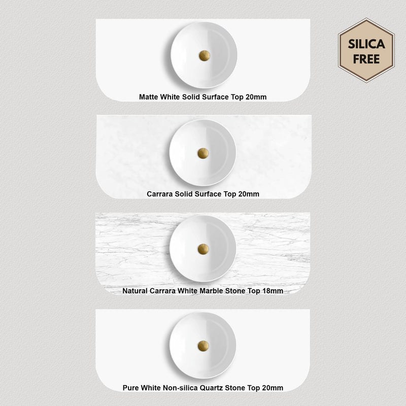 Otti Bondi Natural Oak 600mm Curve Single Bowl Wall Hung Vanity