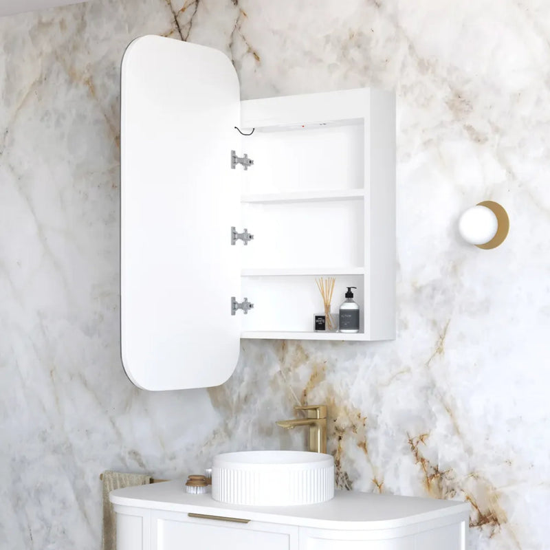 Otti Newport Matte White Led Shaving Cabinet 450X900mm