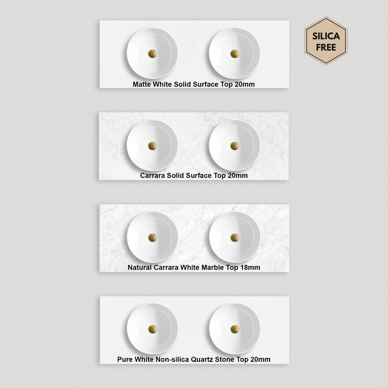 Otti Noosa Matte White 1500mm Double Bowl Wall Hung Vanity