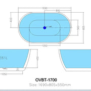 Olivia Free Standing Bathtub - Aqualux Bathrooms- Poseidon