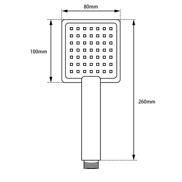 Square Single Function Black ABS Handheld Shower