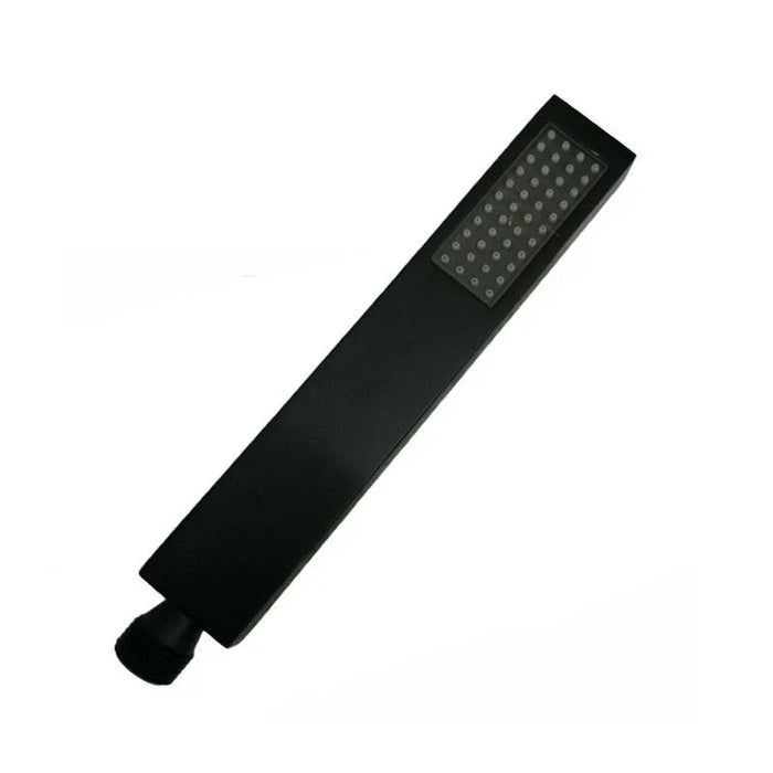 Square Single Function Black Brass Handheld Shower