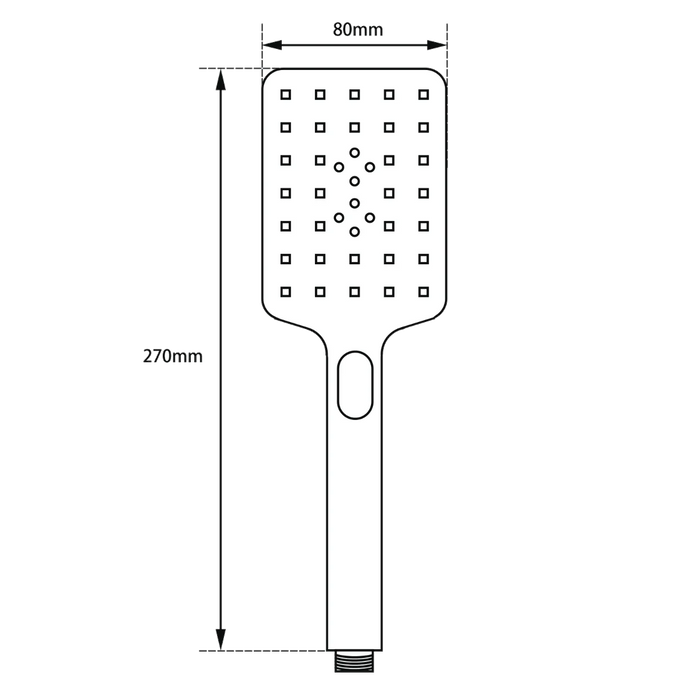 Square 3 Functions Black ABS Handheld Shower