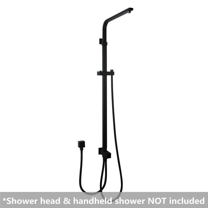 Square Black Shower Station without Shower Head and Handheld Shower(Stainless Steel Hose)