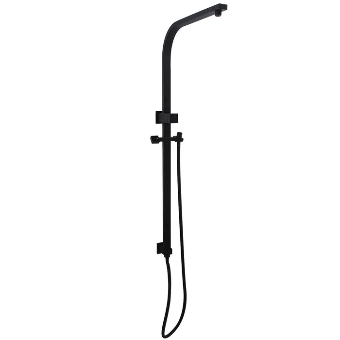 Square Black Shower Station without Shower Head and Handheld Shower(Stainless Steel Hose)