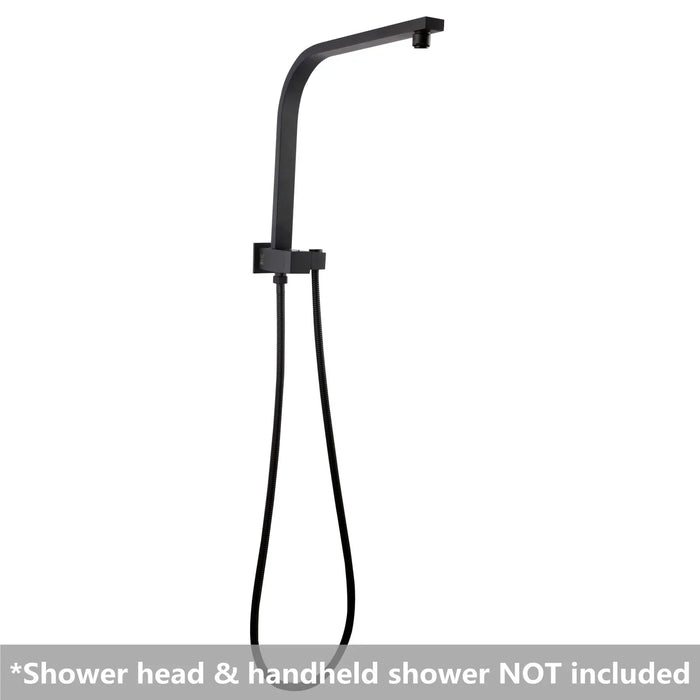 Square Black Shower Station without Shower Head and Handheld Shower(Stainless Steel Hose)