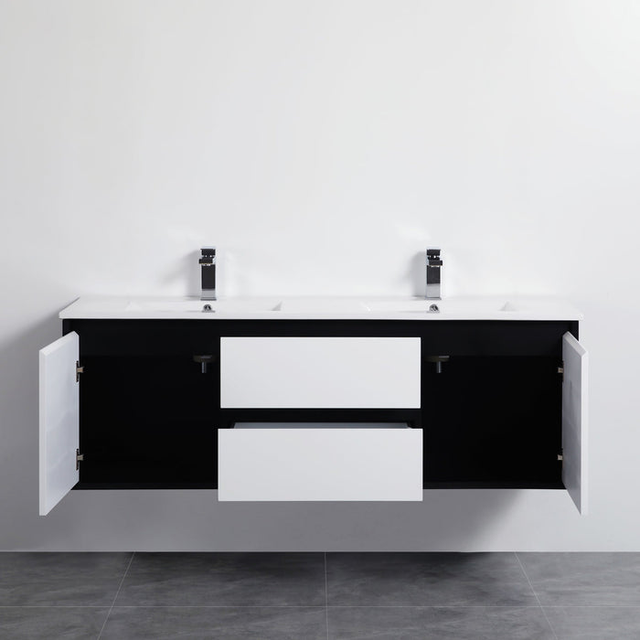 PETRA Wall Hung Double Wall Vanity 1500