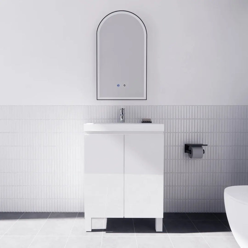 ABS Riva - Riva Mini Freestanding Vanity 600mm - Gloss White - Aqualux Bathrooms