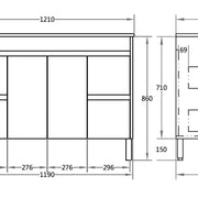 Stella Freestanding Vanity 1220 - Aqualux Bathrooms- Poseidon