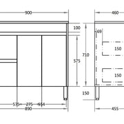 Stella Pvc Floor Standing 900 - Aqualux Bathrooms- Poseidon