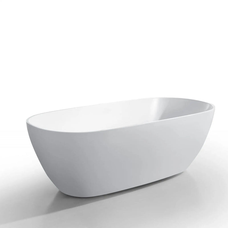 PILATO White Freestanding Bathtub - Aqualux Bathrooms- Mercio