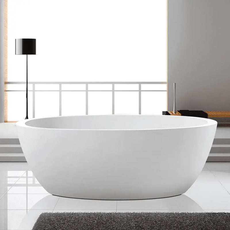 PILATO Matt White Freestanding Bathtub 1500mm - Aqualux Bathrooms- Mercio