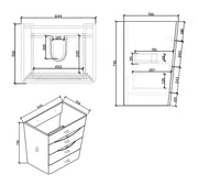 Belbagno - Belbagno Piramid Freestanding Vanity 650mm -  White Oak - Aqualux Bathrooms