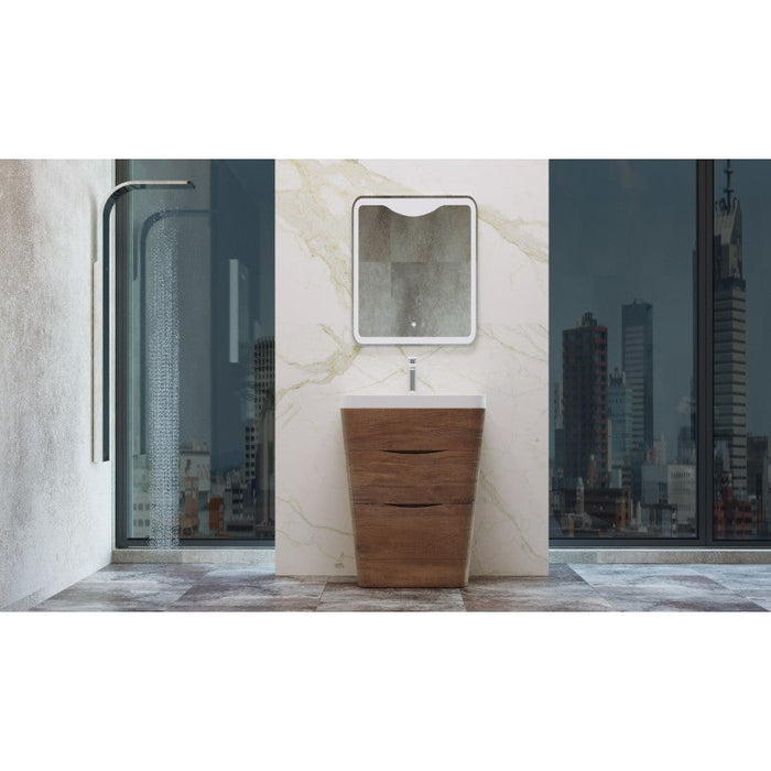 Belbagno Piramid Freestanding Vanity 650mm -  White Wood