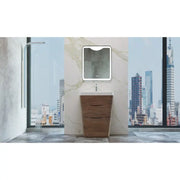 Belbagno - Belbagno Piramid Freestanding Vanity 650mm -  White Wood - Aqualux Bathrooms