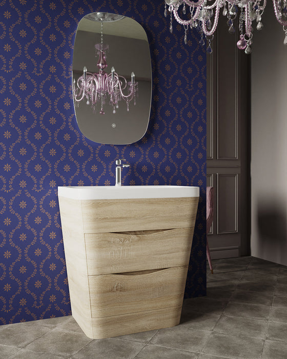 Belbagno Piramid Freestanding Vanity 800mm -  White Oak