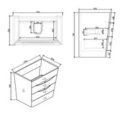 Belbagno - Belbagno Piramid Freestanding Vanity 800mm -  White Oak - Aqualux Bathrooms
