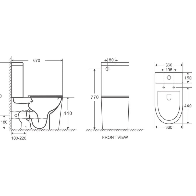 Mercio Pani Back To Wall Toilet Suite - Aqualux Bathrooms- Mercio