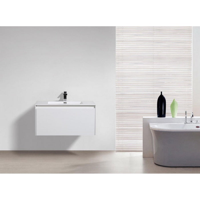 Belbagno Prado wall hung Vanity 1200mm - Gloss white