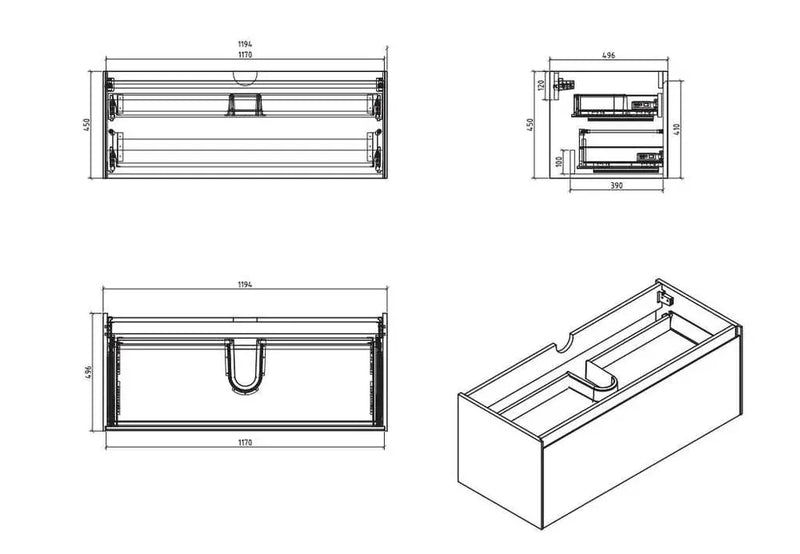 Belbagno - Belbagno Formica wall hung Vanity 900mm -  Gloss White - Aqualux Bathrooms
