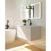 Belbagno - Belbagno Prado wall hung Vanity 750mm -  Gloss White - Aqualux Bathrooms