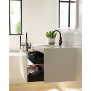 Belbagno - Belbagno Prado wall hung Vanity 750mm -  Gloss White - Aqualux Bathrooms