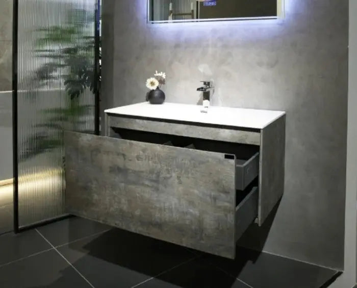 Belbagno - Belbagno Prado wall hung Vanity 750mm -  Maple Oak - Aqualux Bathrooms