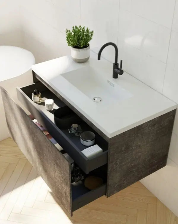 Belbagno - Belbagno Prado wall hung Vanity 750mm -  Maple Oak - Aqualux Bathrooms