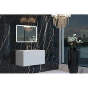 Belbagno - Belbagno Prado wall hung Vanity 900mm -  Gloss white - Aqualux Bathrooms