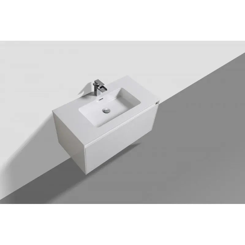 Belbagno - Belbagno Prado wall hung Vanity 900mm -  Gloss white - Aqualux Bathrooms