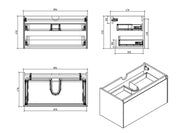 Belbagno - Belbagno Prado wall hung Vanity 900mm -  Maple Oak - Aqualux Bathrooms