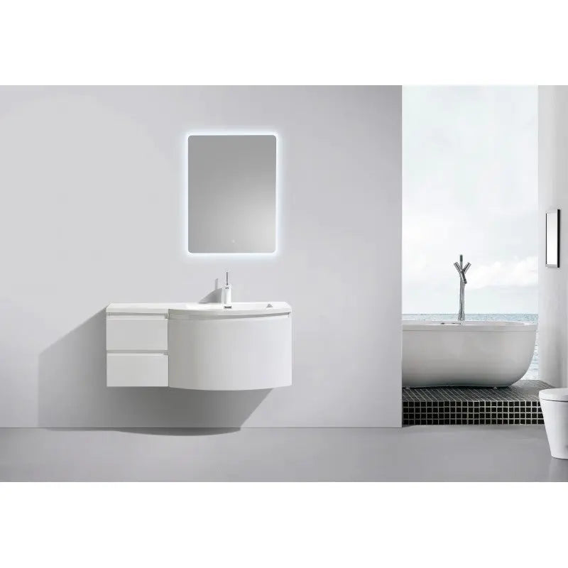 Belbagno Prospero Wall Hung Vanity 1200mm - Gloss White - Aqualux Bathrooms- Belbagno