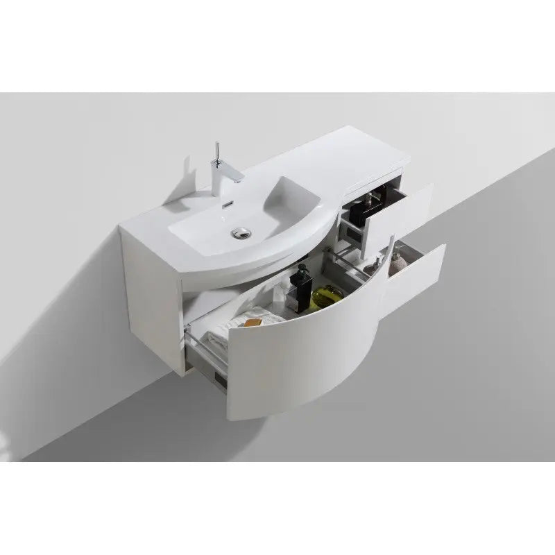 Belbagno Prospero Wall Hung Vanity 1200mm - Gloss White - Aqualux Bathrooms- Belbagno