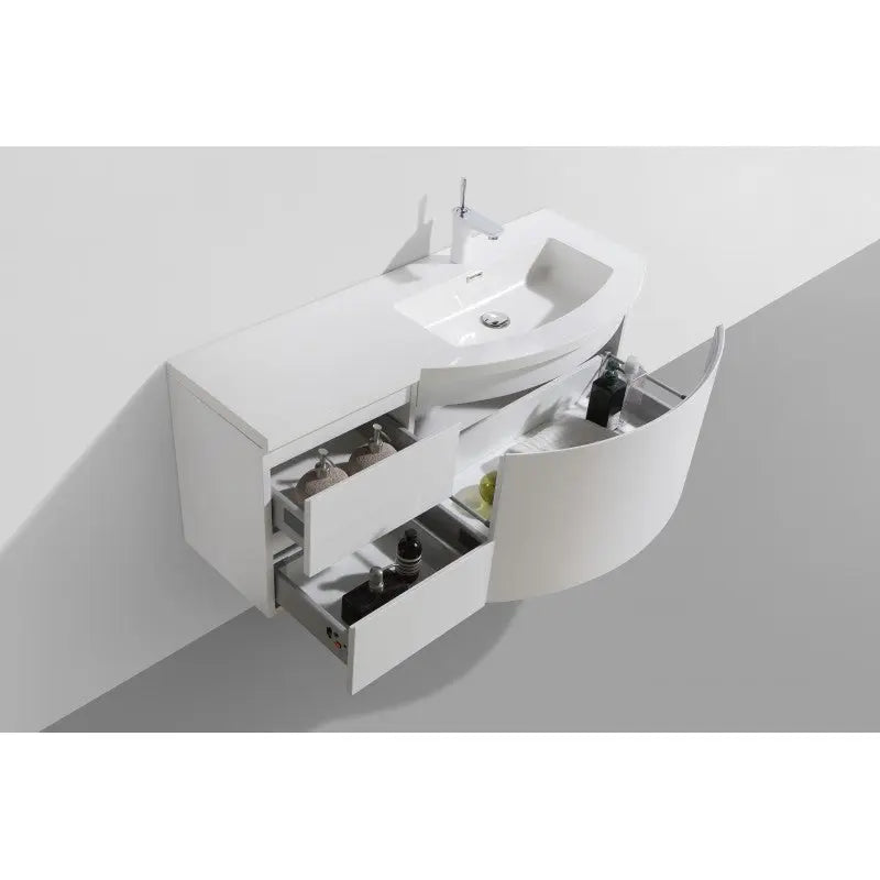 Belbagno Prospero Wall Hung Vanity 1200mm - Gloss White - Aqualux Bathrooms- Belbagno