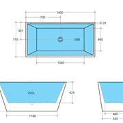 Qubist Freestanding Bathtub - Aqualux Bathrooms- Poseidon