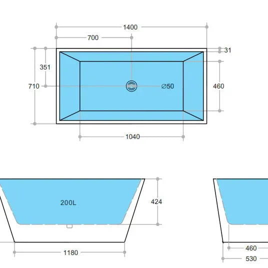 Qubist Freestanding Bathtub