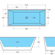 Qubist Freestanding Bathtub - Aqualux Bathrooms- Poseidon