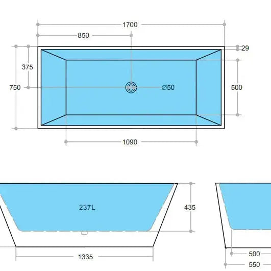 Qubist Freestanding Bathtub - Aqualux Bathrooms- Poseidon