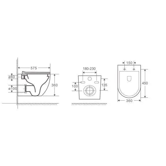 Raul66 Wall-Hung Pan - Aqualux Bathrooms- Mercio