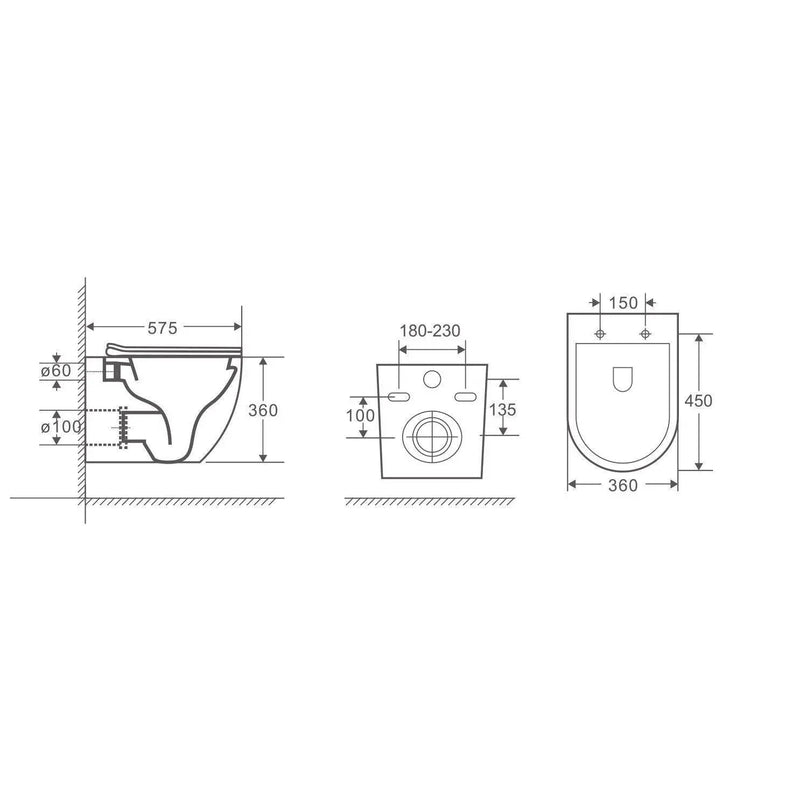 Raul66 Back To Wall Hung Toilet Pan - Aqualux Bathrooms- Mercio