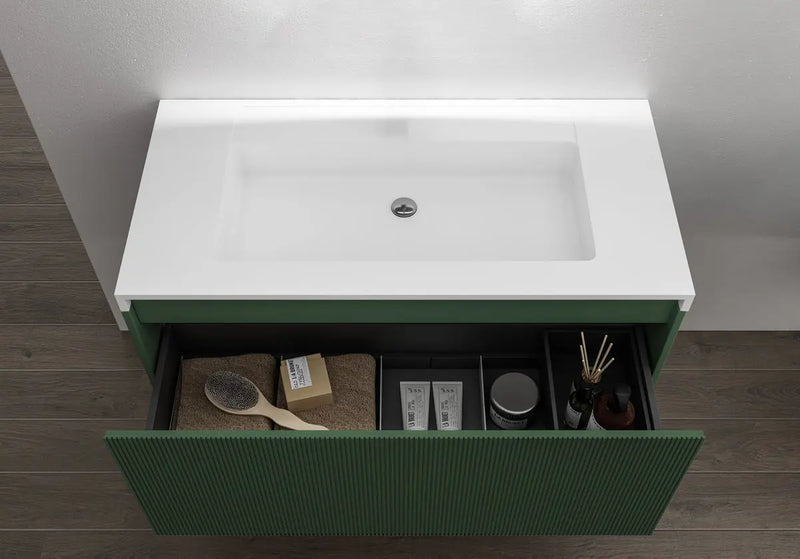 Belbagno - Belbagno Rimini wall hung Vanity 1000mm - Rain Forest - Aqualux Bathrooms